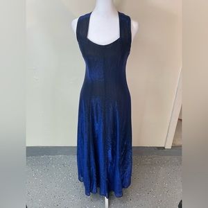 All That Jazz Dress Evening Formal Prom Long Blue Glitter Size 9/10 Vintage